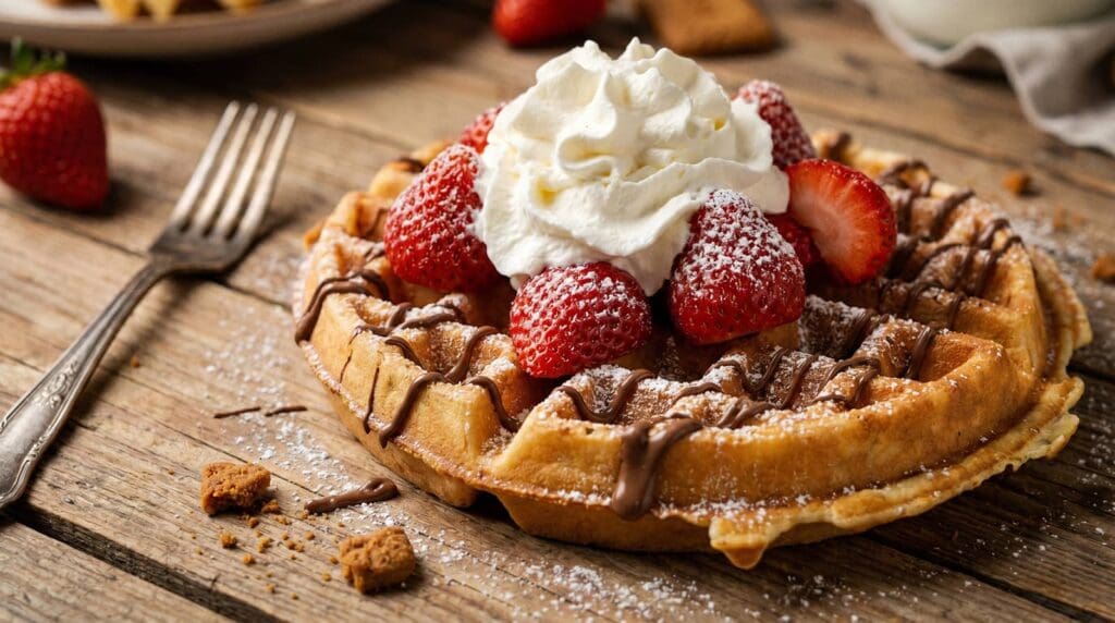 crisp golden brown Belgian waffle