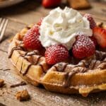 crisp golden brown Belgian waffle